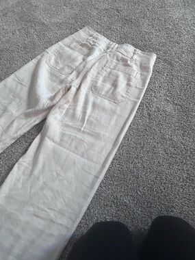 Anthropologie Maeve light  Beige High-Waist wide Leg Pants size 2 crop